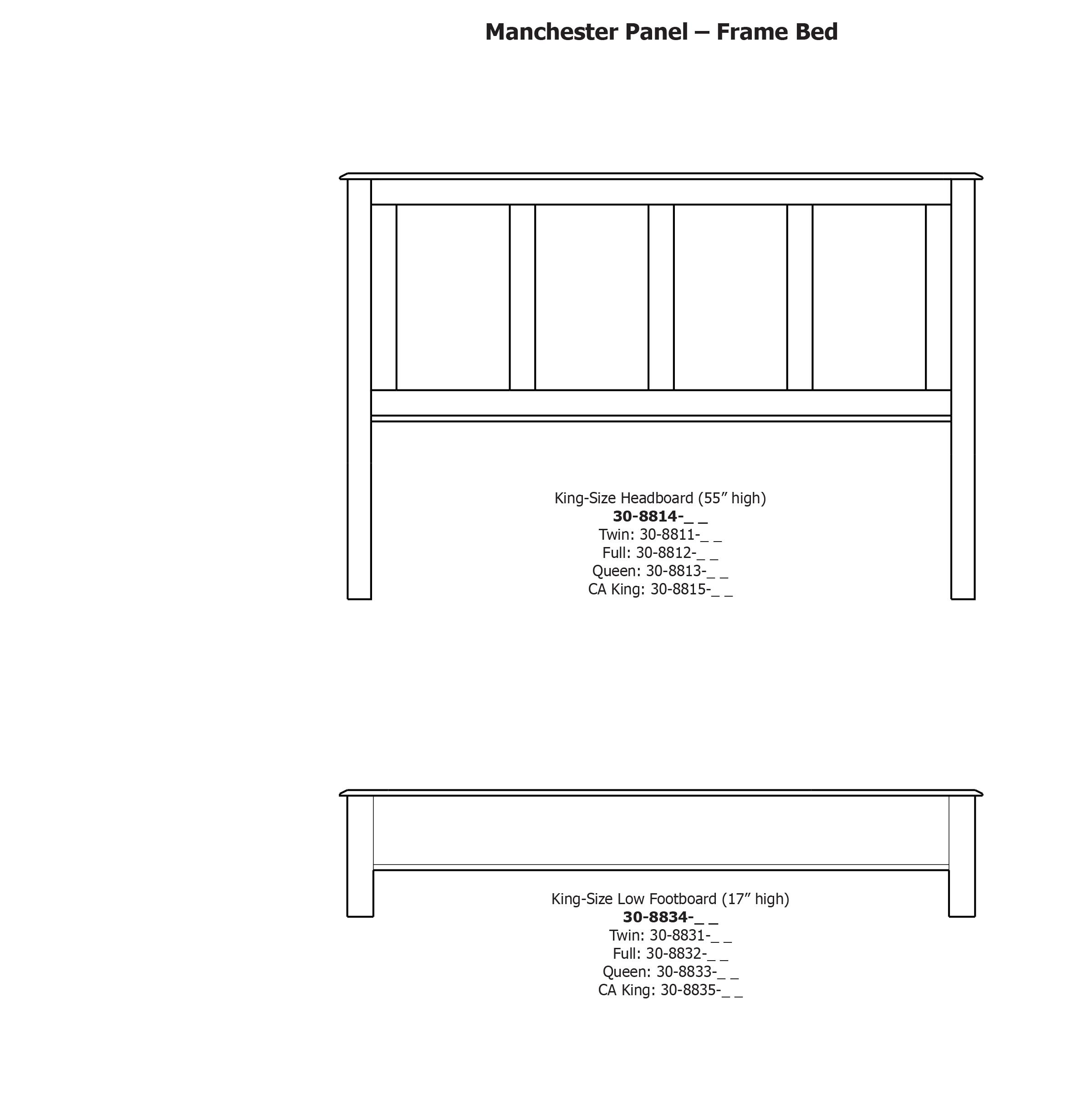 Daniels Amish Manchester 308811+31+01 Solid Wood Twin Bed with Low